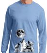Wolves Howling at The Moon Bottom Print Long Sleeve Shirt