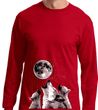 Wolves Howling at The Moon Bottom Print Long Sleeve Shirt