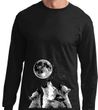 Wolves Howling at The Moon Bottom Print Long Sleeve Shirt