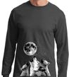 Wolves Howling at The Moon Bottom Print Long Sleeve Shirt