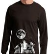 Wolves Howling at The Moon Bottom Print Long Sleeve Shirt