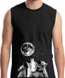 Wolves Howling at The Moon Bottom Print Mens Muscle Shirt