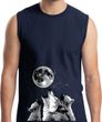 Wolves Howling at The Moon Bottom Print Mens Muscle Shirt