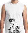Wolves Howling at The Moon Bottom Print Mens Muscle Shirt