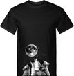 Wolves Howling at The Moon Bottom Print Mens Tall Shirt