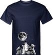 Wolves Howling at The Moon Bottom Print Mens Tall Shirt