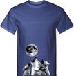 Wolves Howling at The Moon Bottom Print Mens Tall Shirt