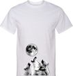 Wolves Howling at The Moon Bottom Print Mens Tall Shirt