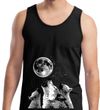 Wolves Howling at The Moon Bottom Print Mens Tank Top