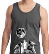 Wolves Howling at The Moon Bottom Print Mens Tank Top