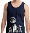 Wolves Howling at The Moon Bottom Print Mens Tank Top