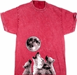 Wolves Howling at The Moon Bottom Print Mineral Tie Dye Shirt