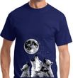 Wolves Howling at The Moon Bottom Print Shirt