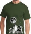 Wolves Howling at The Moon Bottom Print Shirt