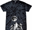 Wolves Howling at The Moon Bottom Print Spider Tie Dye Shirt