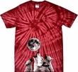 Wolves Howling at The Moon Bottom Print Spider Tie Dye Shirt