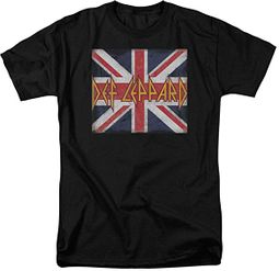 Womens Def Leppard UNION JACK T-shirt - Black