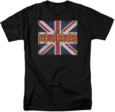Womens Def Leppard UNION JACK T-shirt - Black