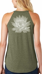Clearance - Womens Lotus Flower Rocker Tank Top - Back Print