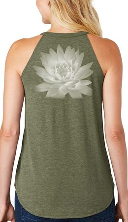Clearance - Womens Lotus Flower Rocker Tank Top - Back Print