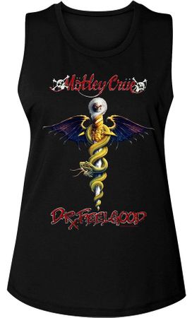 Clearance - Womens Motley Crue DR FEELGOOD Sleeveless Tee - Black
