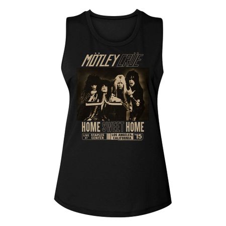 Clearance - Womens Motley Crue HOME SWEET HOME Sleeveless T-shirt - Black
