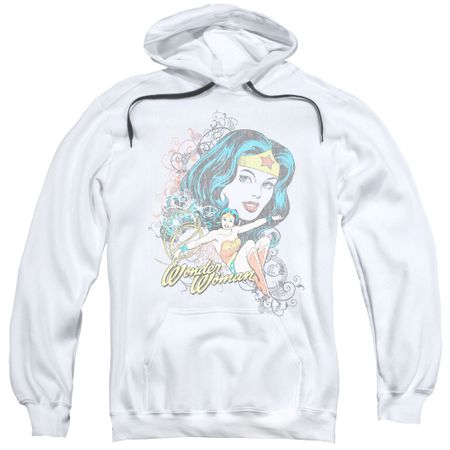 Wonder Woman Hoodie Scroll White Sweatshirt Hoody