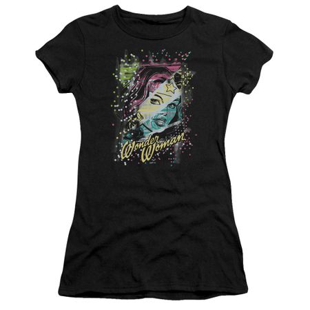 Wonder Woman Juniors T-shirt - Color Block Black Tee