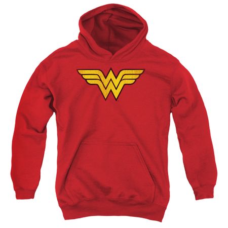 Wonder Woman Kids Hoodie Logo Red Youth Hoody