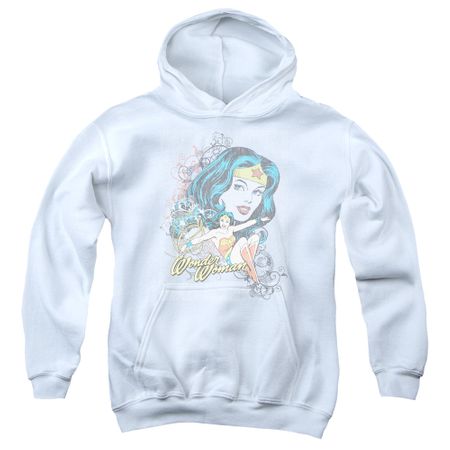 Wonder Woman Kids Hoodie Scroll White Youth Hoody