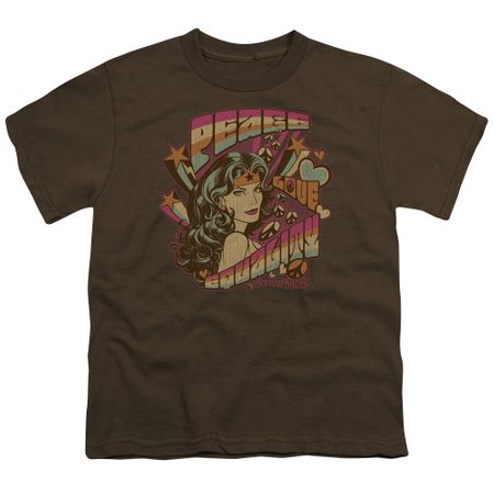 Wonder Woman Kids Shirt Peace Coffee T-Shirt