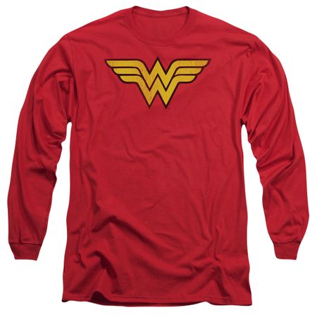 Wonder Woman Long Sleeve Shirt Logo Red Tee T-Shirt