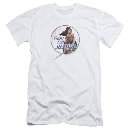 Wonder Woman Movie  Slim Fit Shirt Fight For Justice White T-Shirt