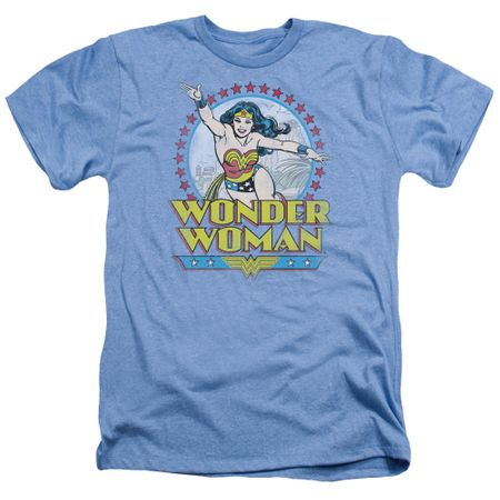 Wonder Woman Shirt Stars Heather Light Blue T-Shirt