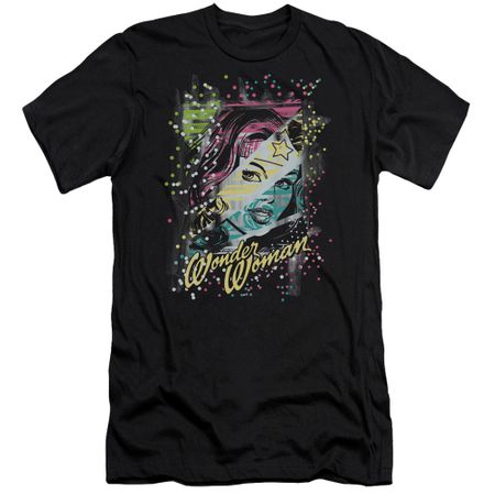 Wonder Woman Slim Fit Shirt Color Block Black T-Shirt