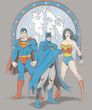 Wonder Woman T-shirt - DC Comics Trinity Adult Silver Tee