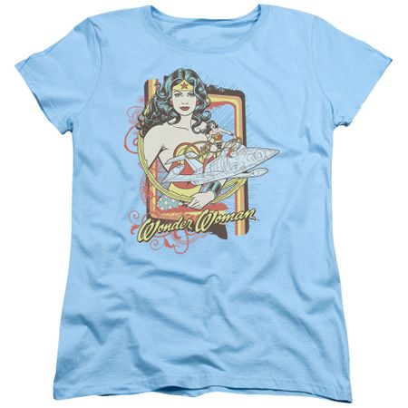 Wonder Woman Womens Shirt Invisible Jet Light Blue T-Shirt