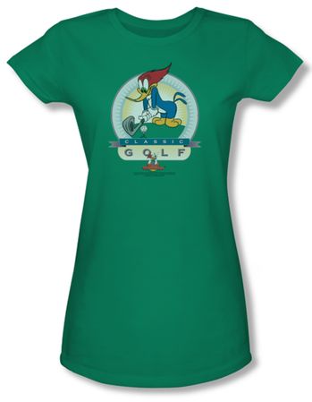 Woody Woodpecker Junior Shirt Classic Golf Kelly Green Tee T-Shirt