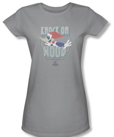 Woody Woodpecker Junior Shirt Knock On Wood Silver Tee T-Shirt