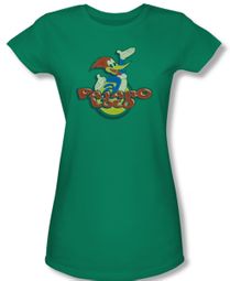 Woody Woodpecker Junior Shirt Pajaro Loco Kelly Green Tee T-Shirt