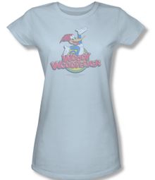 Woody Woodpecker Junior Shirt Retro Fade Light Blue Tee T-Shirt