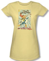 Woody Woodpecker Junior Shirt Vintage Woody Yellow Tee T-Shirt