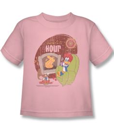 Woody Woodpecker Kids Shirt Chocolate Hour Pink Tee T-Shirt