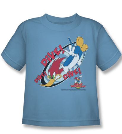 Woody Woodpecker Kids Shirt Dive Carolina Blue Tee T-Shirt