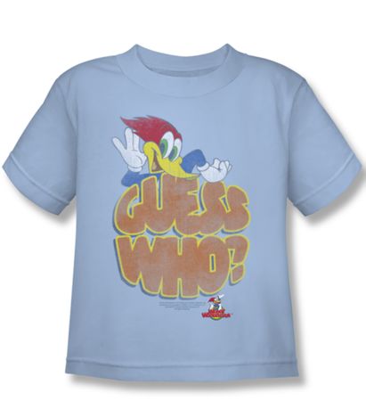 Woody Woodpecker Kids Shirt Guess Who Light Blue Tee T-Shirt