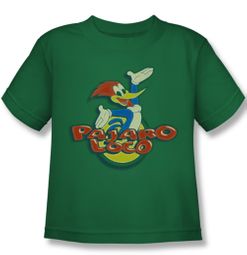 Woody Woodpecker Kids Shirt Pajaro Loco Kelly Green Tee T-Shirt