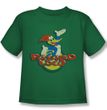 Woody Woodpecker Kids Shirt Pajaro Loco Kelly Green Tee T-Shirt