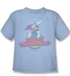 Woody Woodpecker Kids Shirt Retro Fade Light Blue Tee T-Shirt