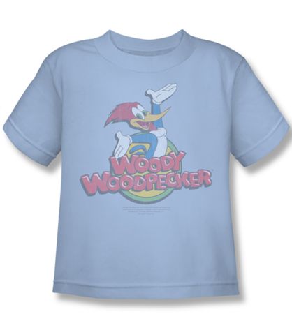 Woody Woodpecker Kids Shirt Retro Fade Light Blue Tee T-Shirt