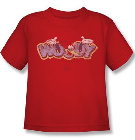 Woody Woodpecker Kids Shirt Sketchy Bird Red Tee T-Shirt